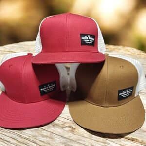 3 Hawx Brand Work Gear Trucker Hat Snapback Mesh Back One Size Red BrowHawx Work